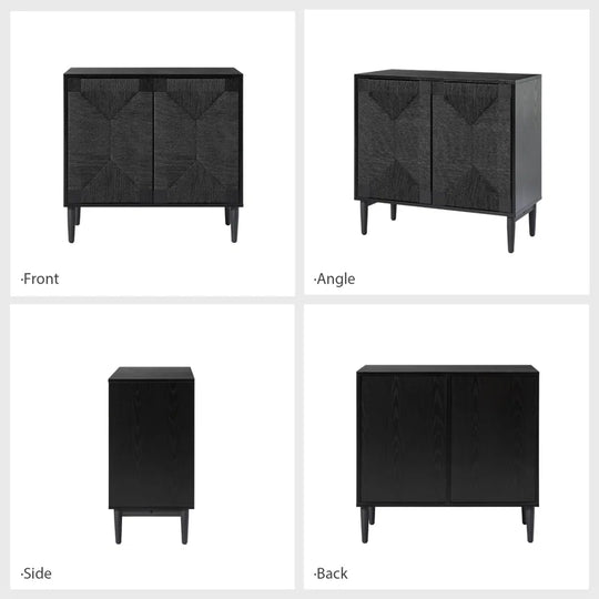Carreiro 32"W Woven Transitional 2-Door Accent Cabinet (Set of 2)