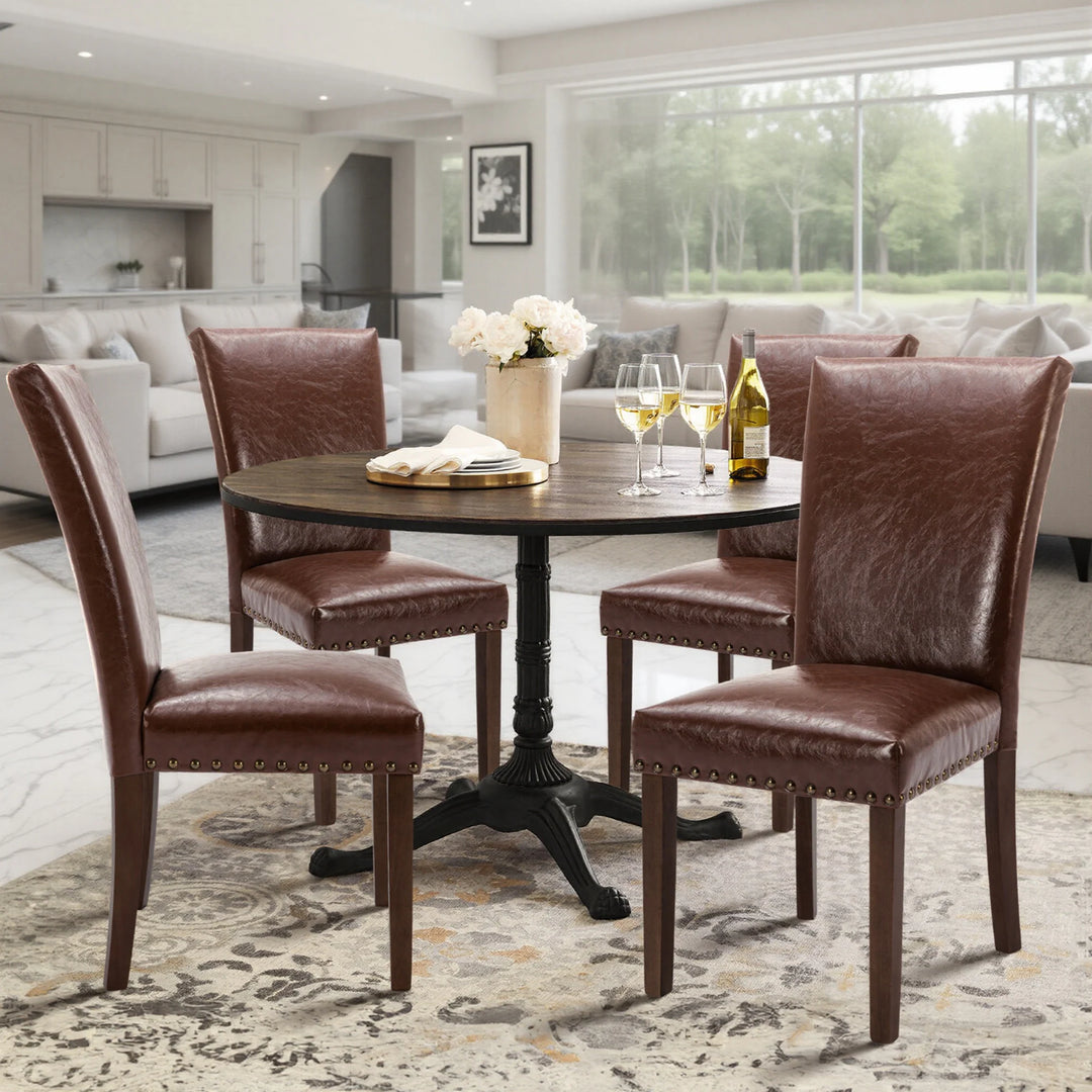 RENEWLINE Dining Chairs, Fabric with Nailhead Trim and Wood Legs