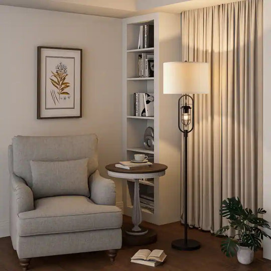 62.5 Inch Bronze Standard Floor Lamp with Night Light