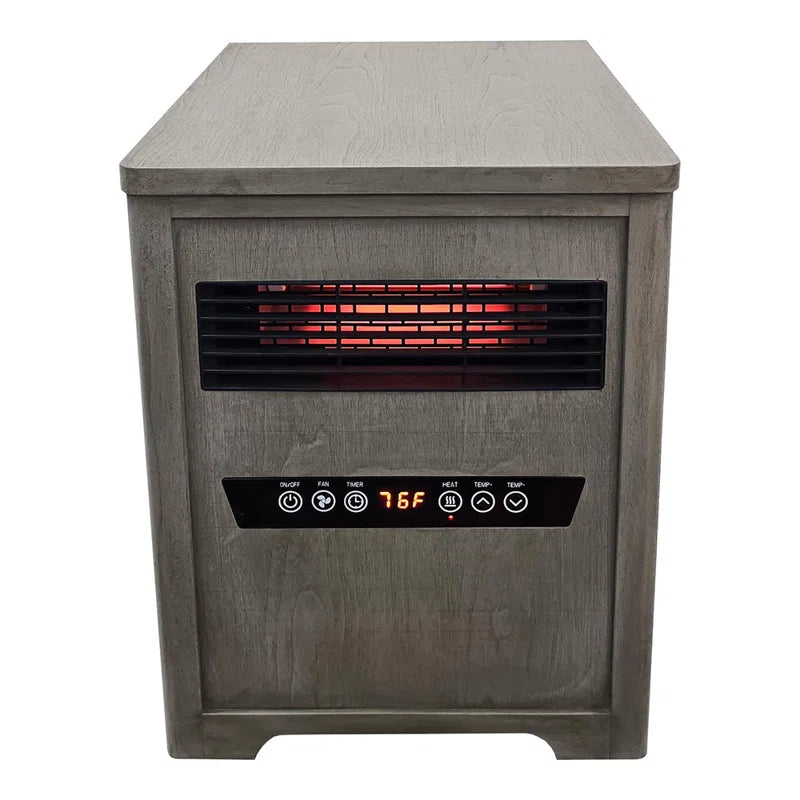 Infrared Portable Rolling Space Heater with Remote Control, Driftwood Grain Finish