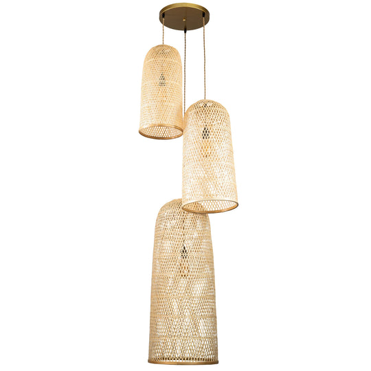 Three Lights Rattan Pendant Light