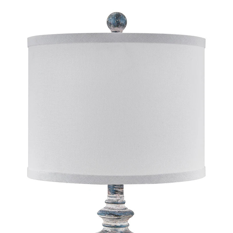 22" Rustic Table Lamp Set with Fabric Shade(Set of 2) - W11" * H 22"