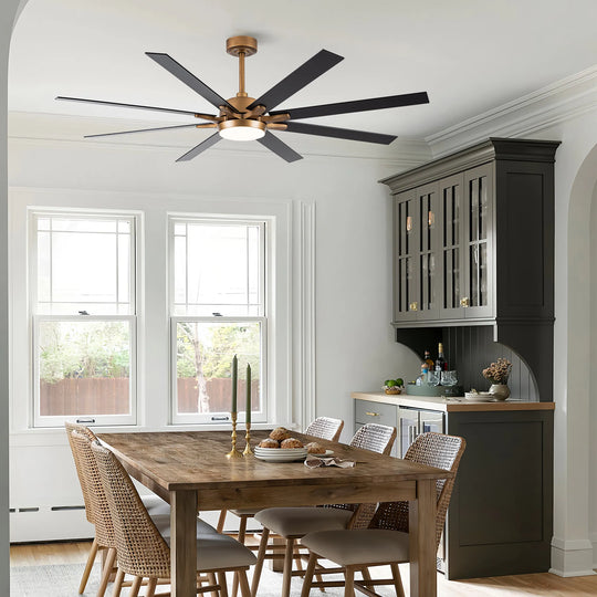 65-Inch Modern Reversible Dimmable Large Ceiling Fan with Light and Remote