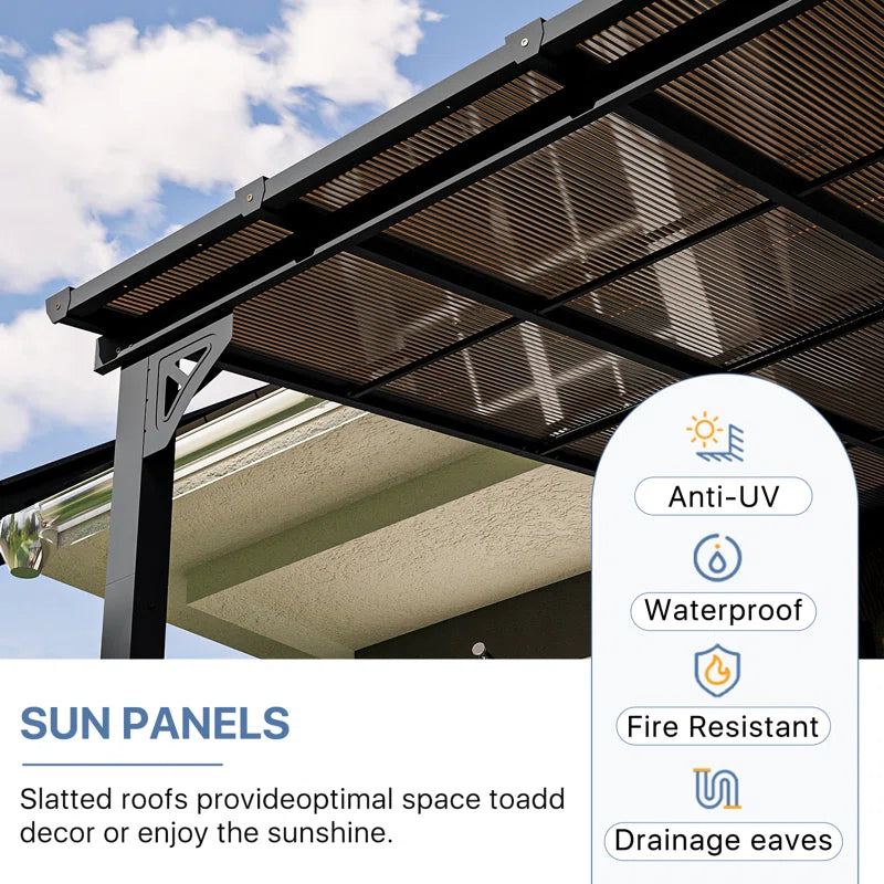 14 Ft. W X 10 Ft. D Aluminum Pergola with Canopy