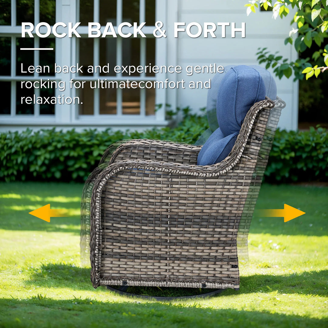 7-Piece Patio Furniture Set with Swivel Glider Chairs, 6-Inch Ultra-Plush Cushions & Water-Resistant Olefin Fabric
