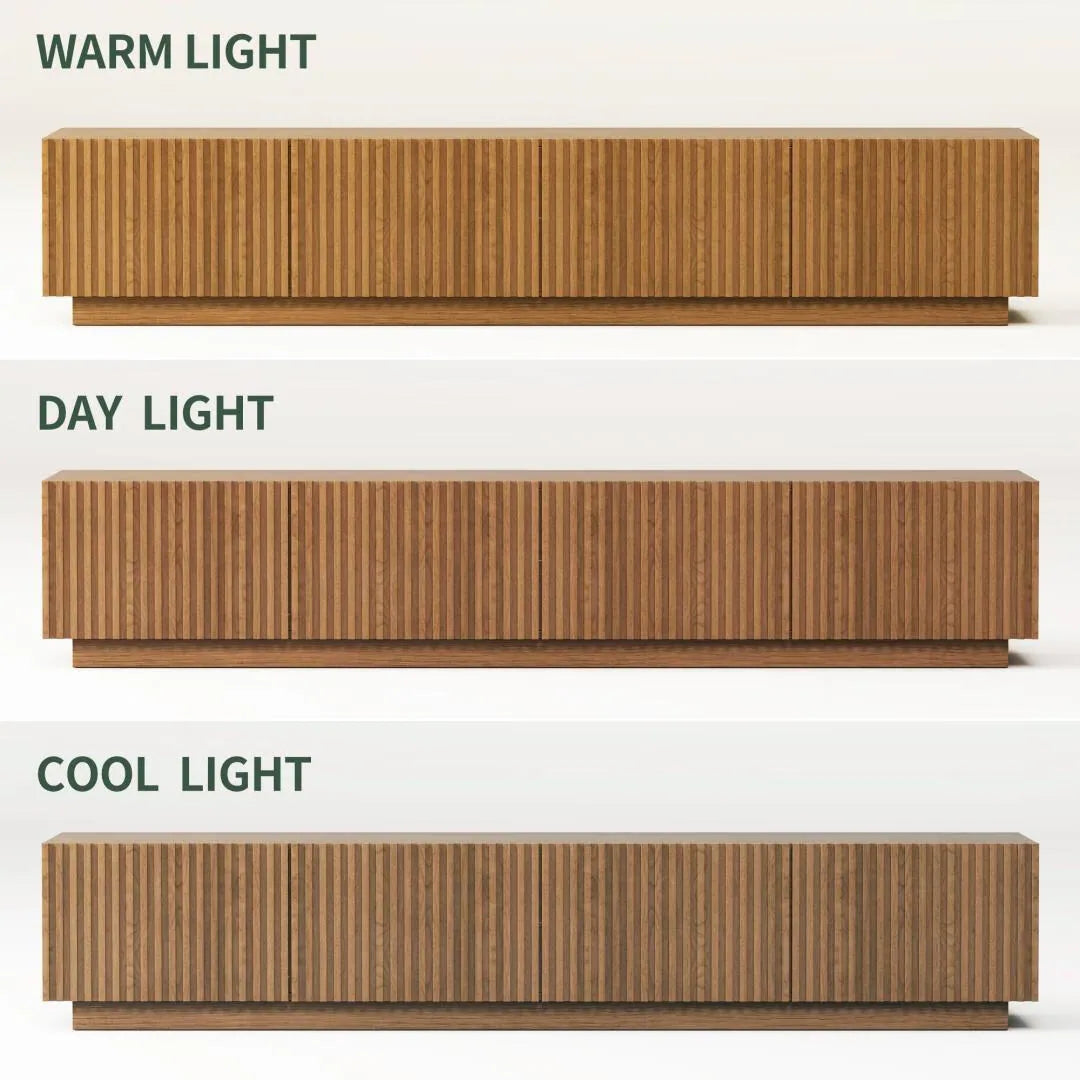 86.6" Modern Walnut TV Stand with Grille Doors & Storage for 90" Tvs - 86.6"Wx15.9"Dx17.5"H
