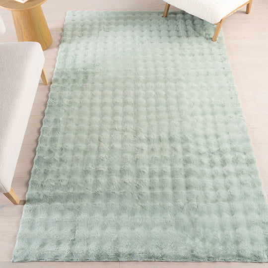 Jeni Solid Plush Machine Washable Area Rug