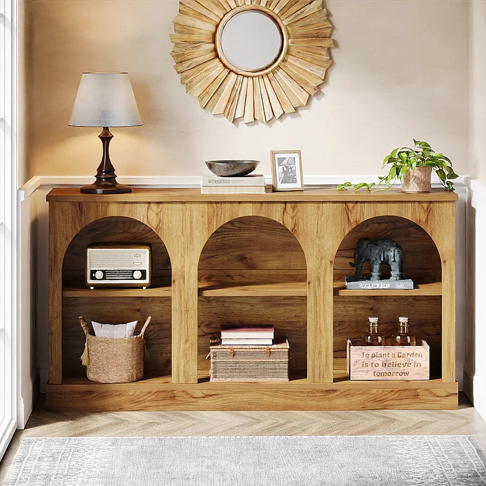 Farmhouse TV Stand for Tvs up to 65 Inches, Farmhouse Entertainment Center with Storage
