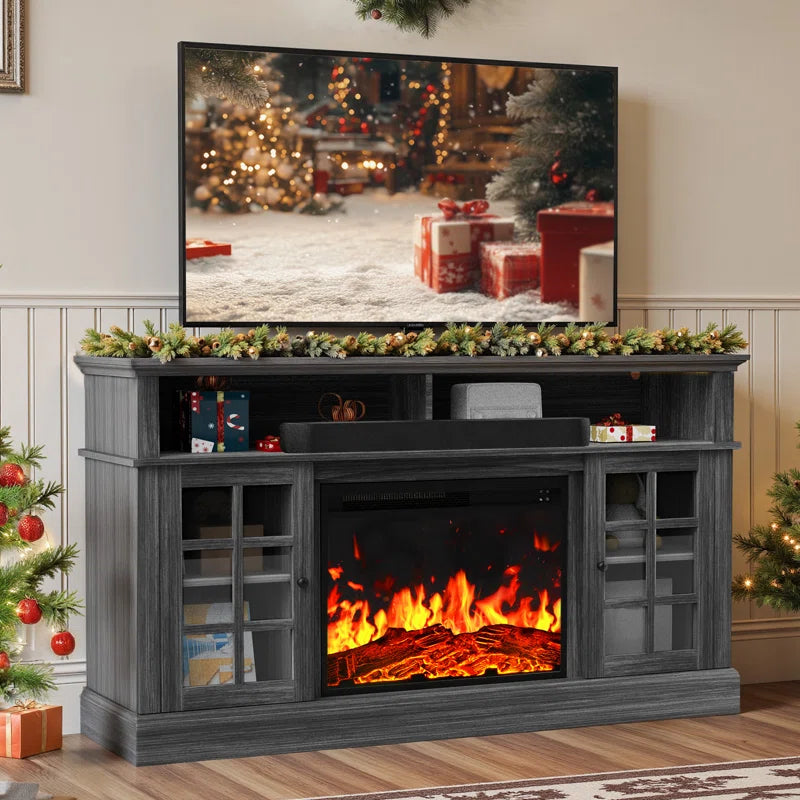 Anias TV Stand with Electric Fireplace Included