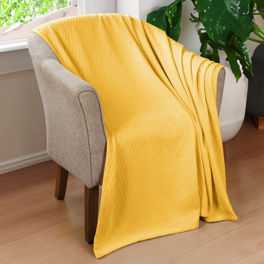 Diamond Weave All-Season Bedding Cotton Blanket