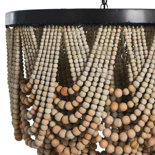 Aidescombe 2-Tier Draped Wood Bead Chandelier