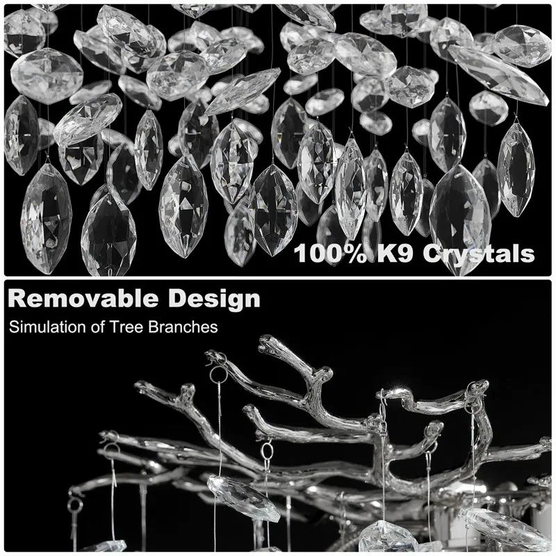 Crystal Dimmable LED Tiered Chandelier - 118In