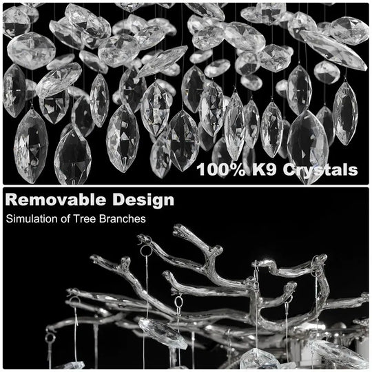 Crystal Dimmable LED Tiered Chandelier - 118In