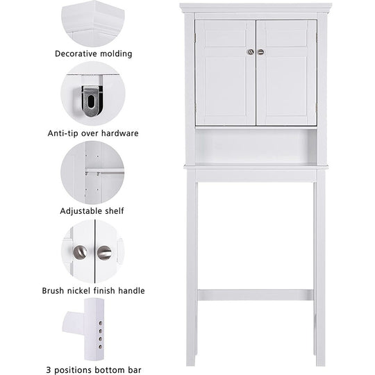 Spirich Home Bathroom Shelf Over-The-Toilet, Bathroom Spacesaver, Bathroom Bathroom Storage Cabinet Organizer with Drawer