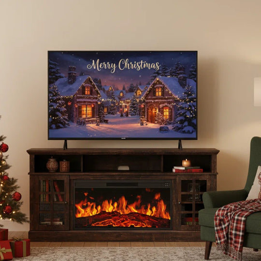 Anias TV Stand with Electric Fireplace Included