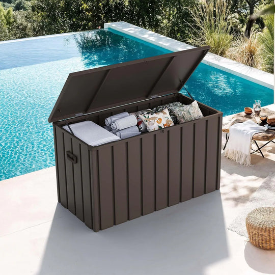 Outdoor Deck Box Waterproof Lockable Storage Box Container with Lid