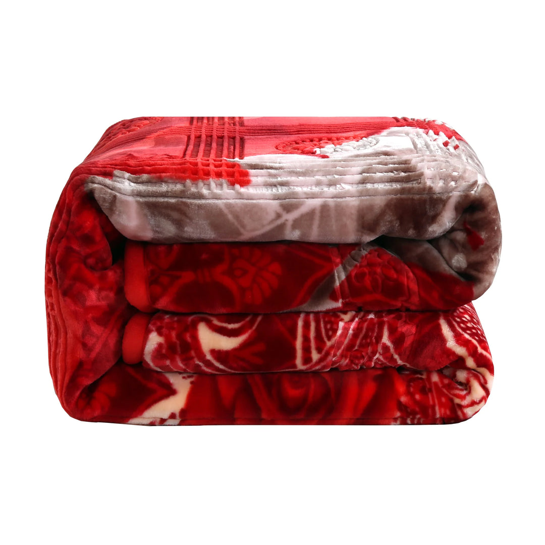 Empyrean Velvet 2 Ply Heavy Reversible Printed Raschel Blanket