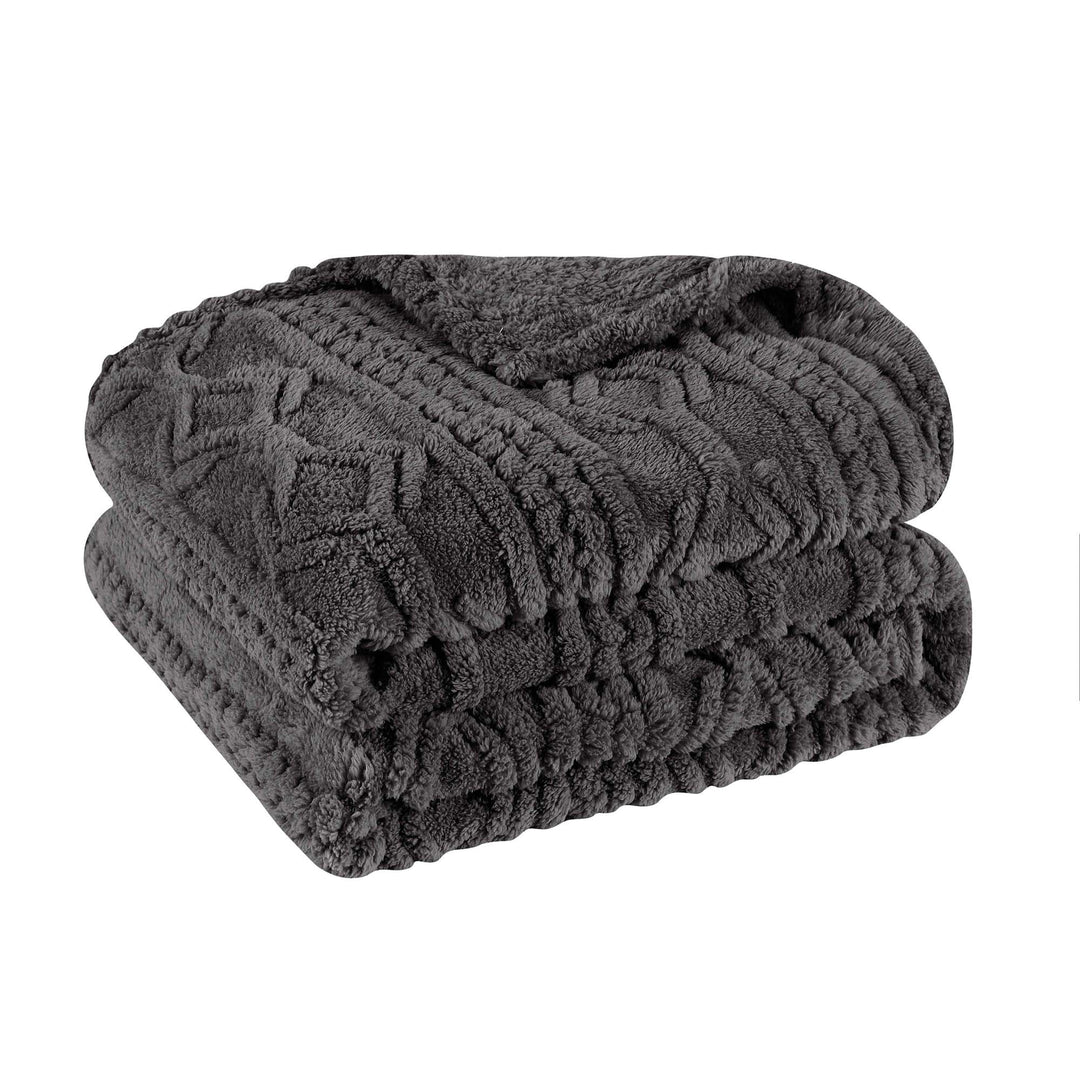 Arctic Boho Jacquard Plush Fluffy Fleece Blanket