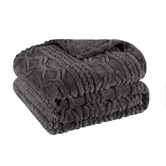 Arctic Boho Jacquard Plush Fluffy Fleece Blanket