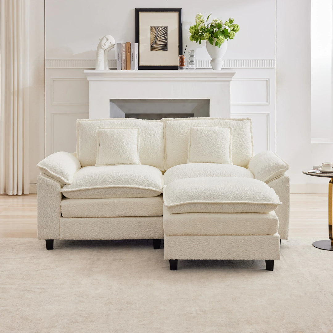 Modular Chenille Sectional Sofa with Ottomans, Deep Seat, Wide Padded Armrests, 2-Seat / 3-Seat / 4-Seat Options