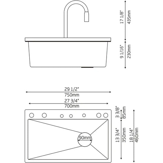 304 Stainless Steel Waterfall Kitchen Sink Set with Pull-Down Faucet KS2207 (Series)