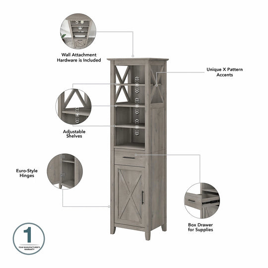 Key West 64W Double Vanity with Sinks and Storage by