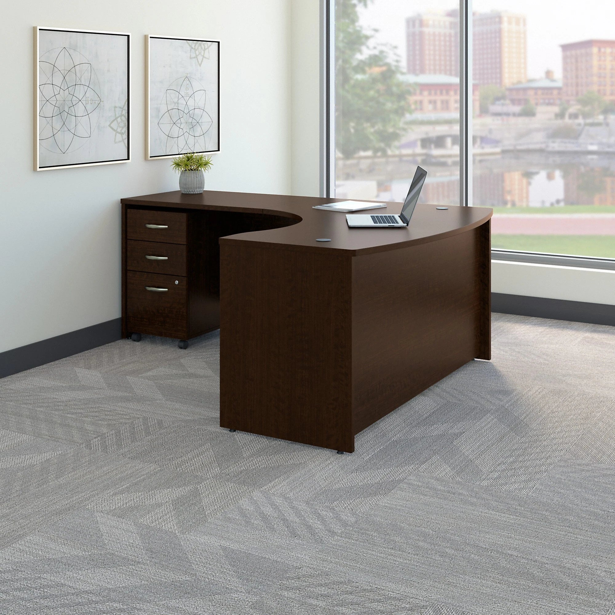 Series C Left Handed L Desk with Drawers by
