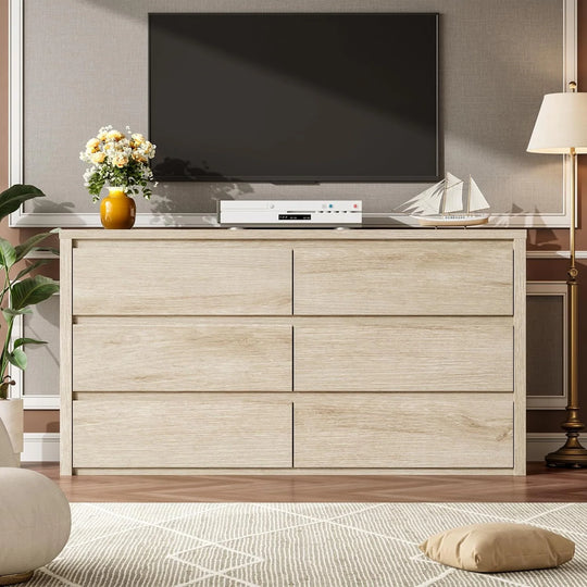 7-Drawer Dresser for Bedroom,Wide Wood Chest with Handle-Free Design,Modern Storage Cabinet for Living Room or Entryway