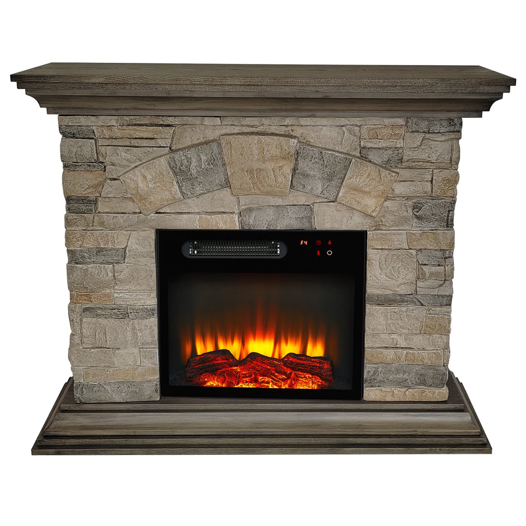 40 In. Faux Stone Freestanding Electric Fireplace - 40" in Width