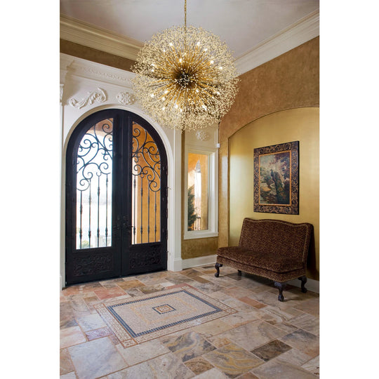 Contemporary 16/20/24/30-Light Glam Oversized Firework Crystal Sputnik Chandelier Dandelion Pendant Light, Includes Bulbs