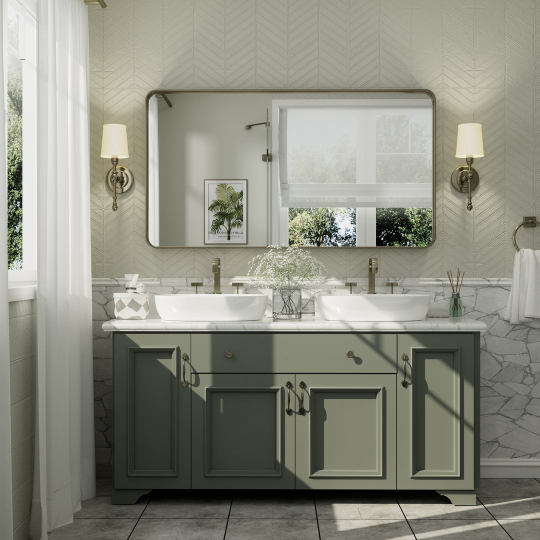 Aluminum Alloy Framed French Cleat Mounted Tempered Glass Wall Vanity Mirror