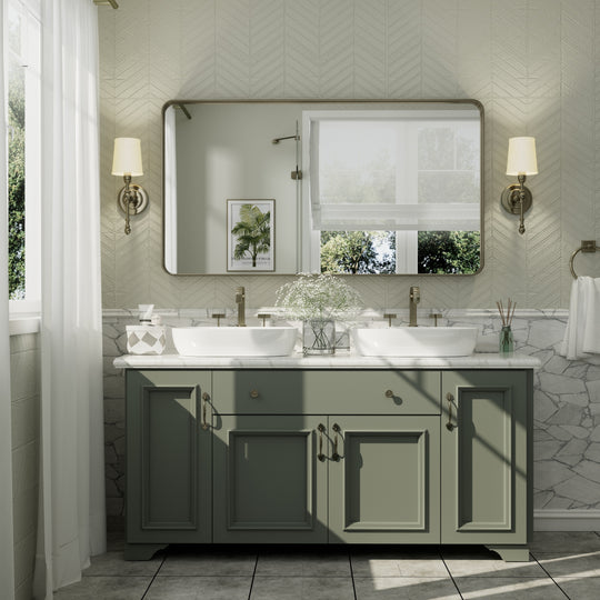 Aluminum Alloy Framed French Cleat Mounted Tempered Glass Wall Vanity Mirror