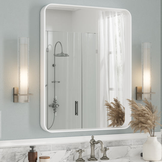 Aluminum Alloy Framed French Cleat Mounted Tempered Glass Wall Vanity Mirror