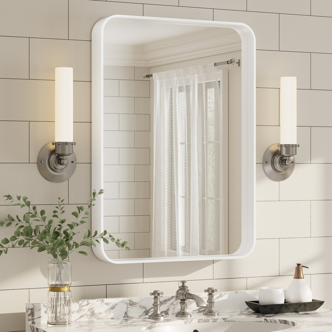 Aluminum Alloy Framed French Cleat Mounted Tempered Glass Wall Vanity Mirror