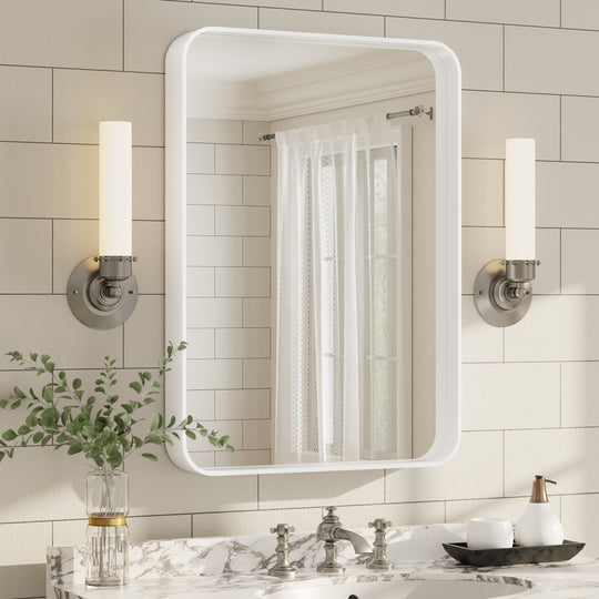 Aluminum Alloy Framed French Cleat Mounted Tempered Glass Wall Vanity Mirror