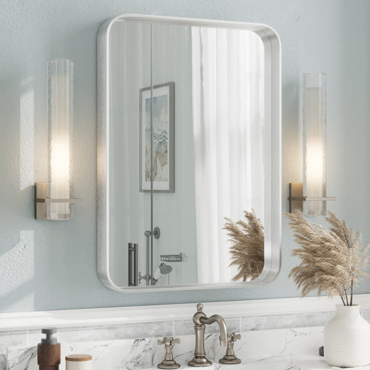 Aluminum Alloy Framed French Cleat Mounted Tempered Glass Wall Vanity Mirror
