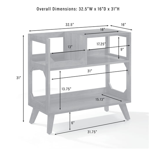 Crosley Asheville Medium Record Player Stand with Vinyl Storage