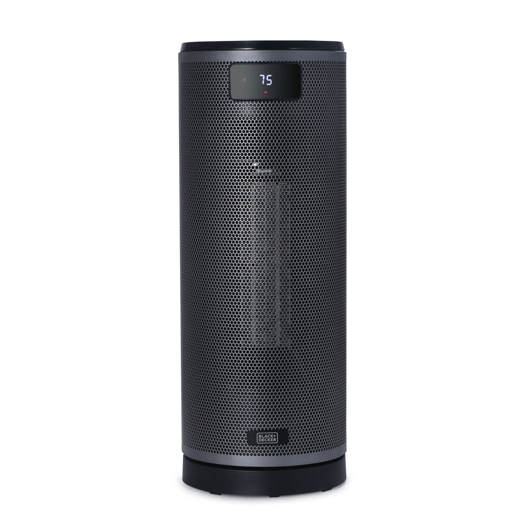 Ceramic Oscillating Tower Heater with Remote Control, Space Heater with Digital LED Display, Black