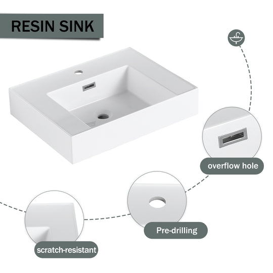 Bathroom Vanity with Sink in 24/30/36 Inch, Floating Bathroom Vanity with Soft Close Door