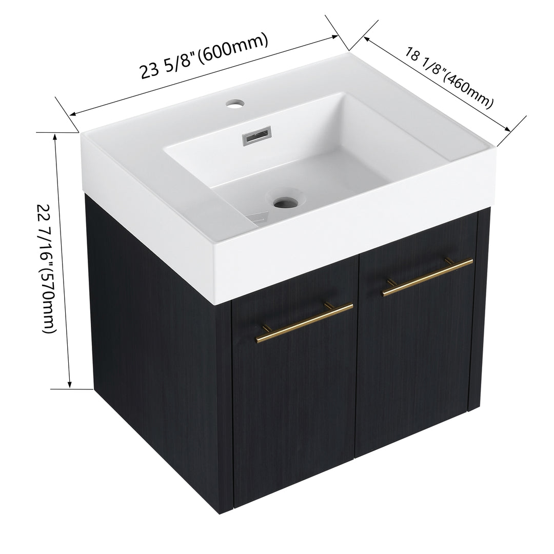 Bathroom Vanity with Sink in 24/30/36 Inch, Floating Bathroom Vanity with Soft Close Door