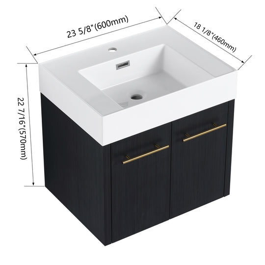Bathroom Vanity with Sink in 24/30/36 Inch, Floating Bathroom Vanity with Soft Close Door