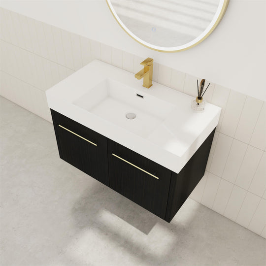 Bathroom Vanity with Sink in 24/30/36 Inch, Floating Bathroom Vanity with Soft Close Door