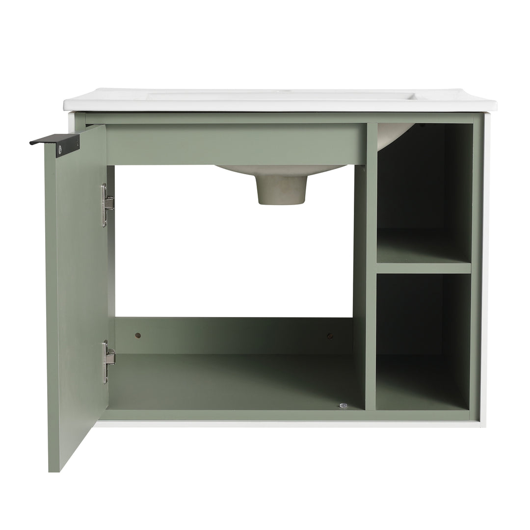 Bathroom Vanity with Sink in 24/30 Inch, Floating Bathroom Vanity with Soft Close Door