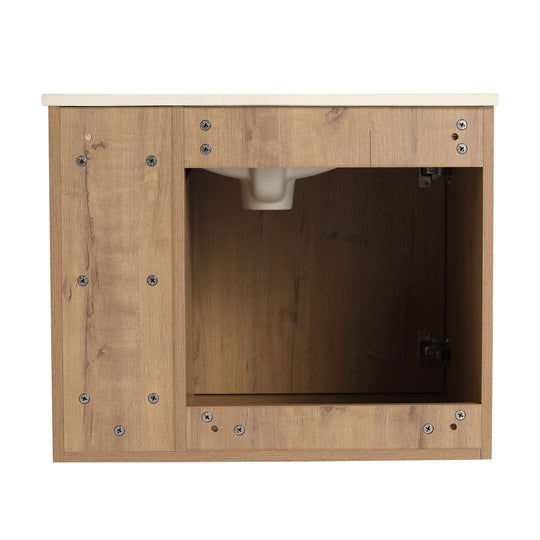 Bathroom Vanity with Sink in 24/30 Inch, Floating Bathroom Vanity with Soft Close Door