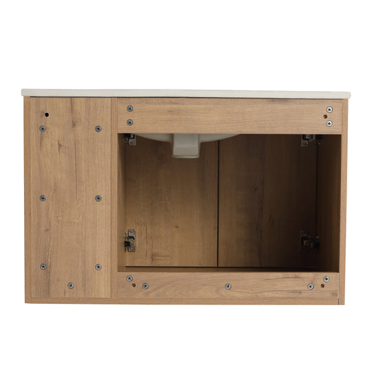 Bathroom Vanity with Sink in 24/30 Inch, Floating Bathroom Vanity with Soft Close Door