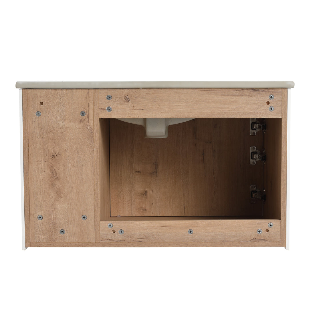 Bathroom Vanity with Sink in 24/30 Inch, Floating Bathroom Vanity with Soft Close Door