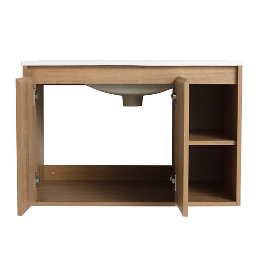 Bathroom Vanity with Sink in 24/30 Inch, Floating Bathroom Vanity with Soft Close Door