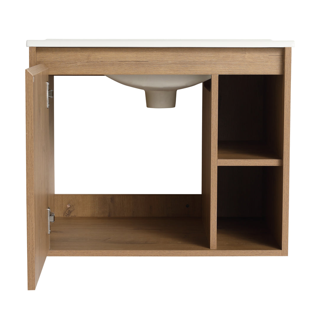 Bathroom Vanity with Sink in 24/30 Inch, Floating Bathroom Vanity with Soft Close Door