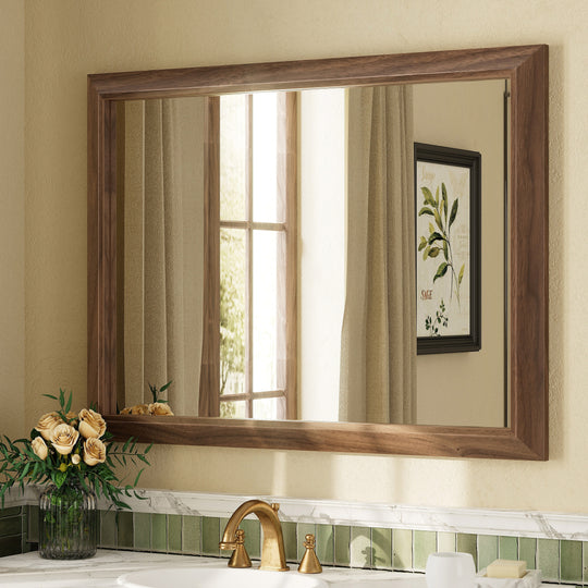5-Year Warranty Full Size Farmhouse Beveled Metal Rectangle Wall Bathroom Vanity Mirrors