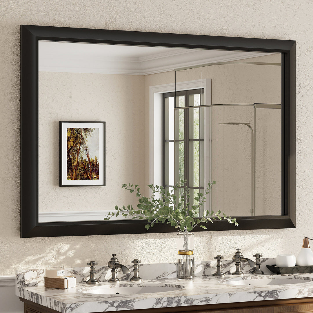 5-Year Warranty Full Size Farmhouse Beveled Metal Rectangle Wall Bathroom Vanity Mirrors